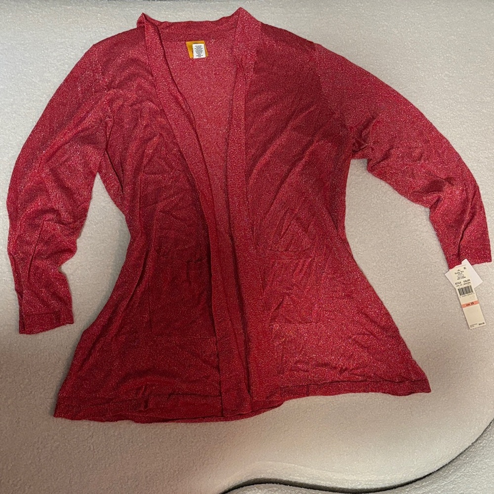 Ruby Rd. Women's Sparkling Red Cardigan